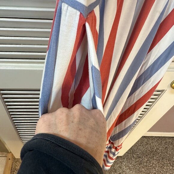 Torrid Super Soft Tiered Red, White & Blue Striped Maxi Dress Size 1 - Picture 4 of 5